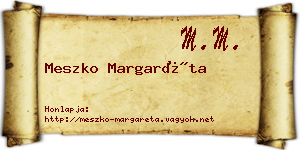 Meszko Margaréta névjegykártya